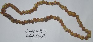 Spark of Amber Campfire RAW AMBER Baltic Amber Necklace 17" for teens adults