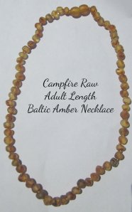 Campfire Raw Amber Necklace 17" for Adults