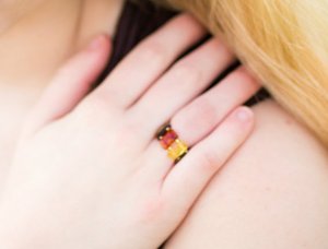 Baltic Amber Tropical Peace Ring