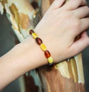 Woodland Raw Baltic Amber Bracelet from Spark of Amber